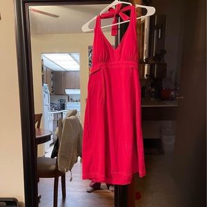 Hot pink halter summer dress cute!